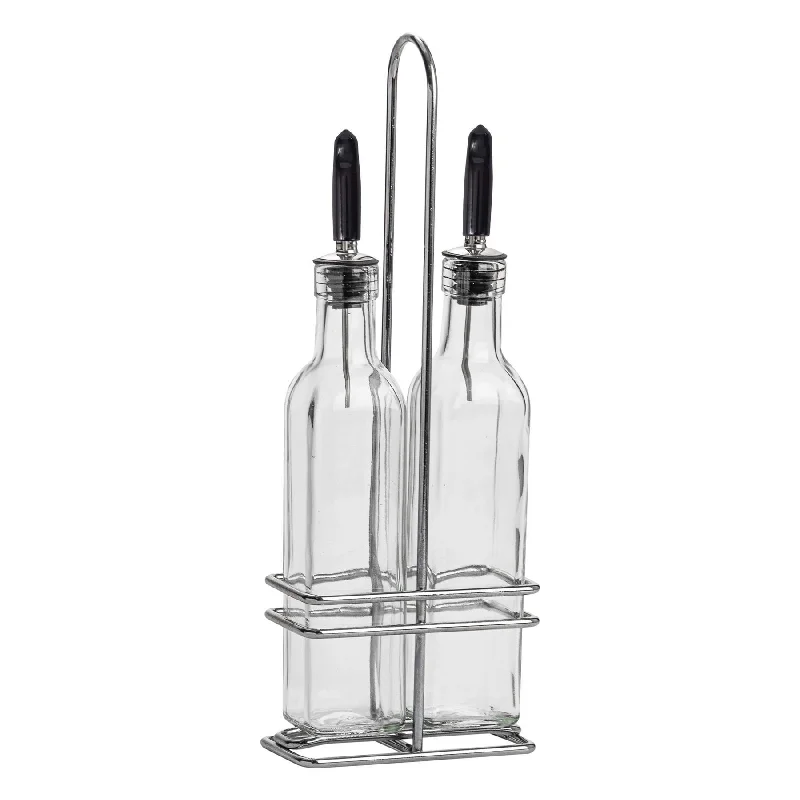 250ml Glass Olive Oil Pourer Bottles with Stand - By Argon Tableware