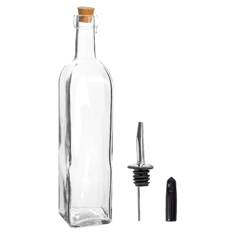 500ml Glass Olive Oil Pourer Bottle with Cork Lid - By Argon Tableware