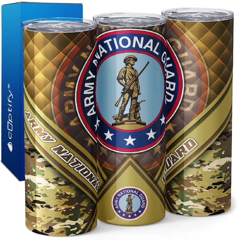 Army National Guard Camouflage 20oz Skinny Tumbler