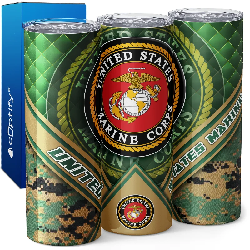 Coast Guard US Marine Corps 20oz Skinny Tumbler