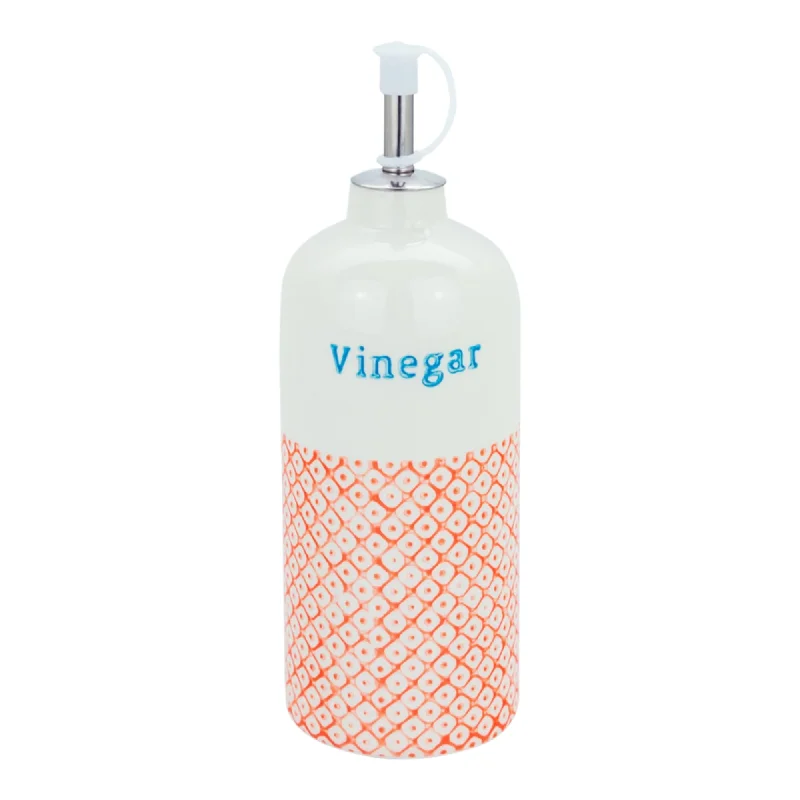 500ml Hand Printed Stoneware Vinegar Bottle with Pourer - By Nicola Spring