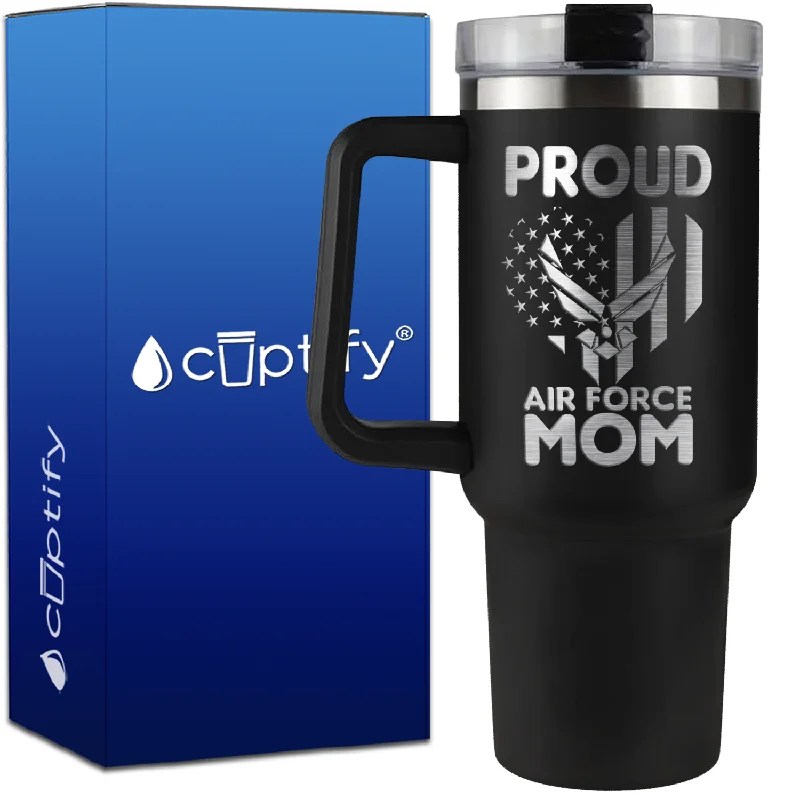 Proud Air Force Mom on 40oz Traveler Mug