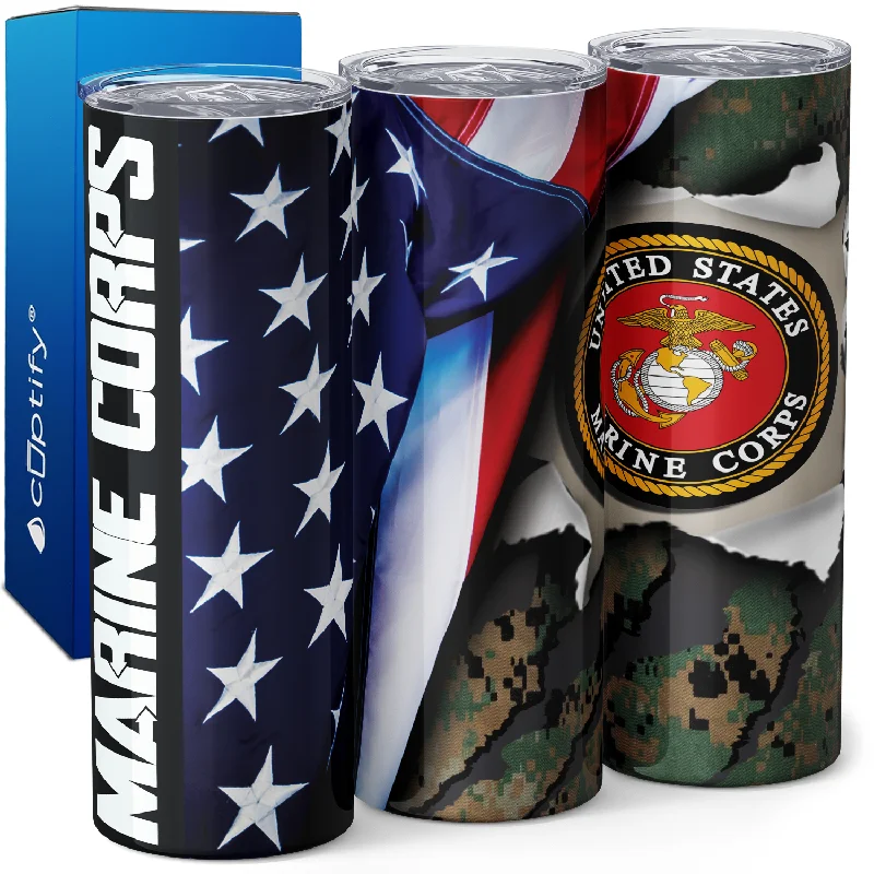 United States Marine Corps 20oz Skinny Tumbler