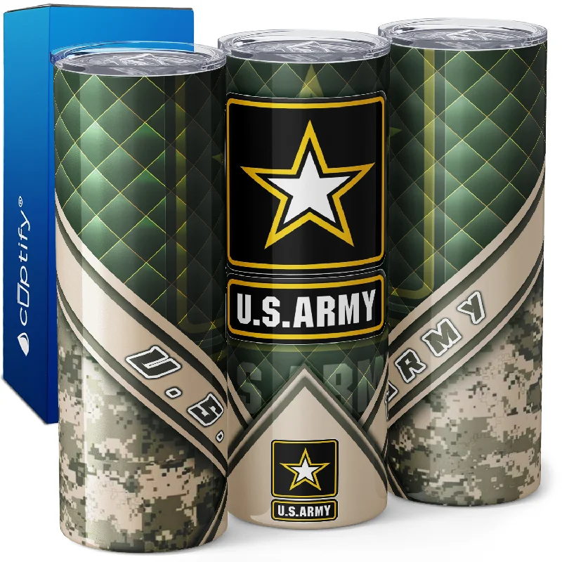 US Army Camouflage 20oz Skinny Tumbler