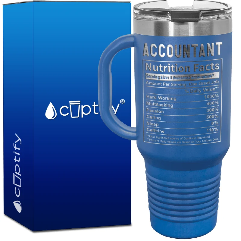 Accountant Nutrition Facts 40oz Accountant Travel Mug