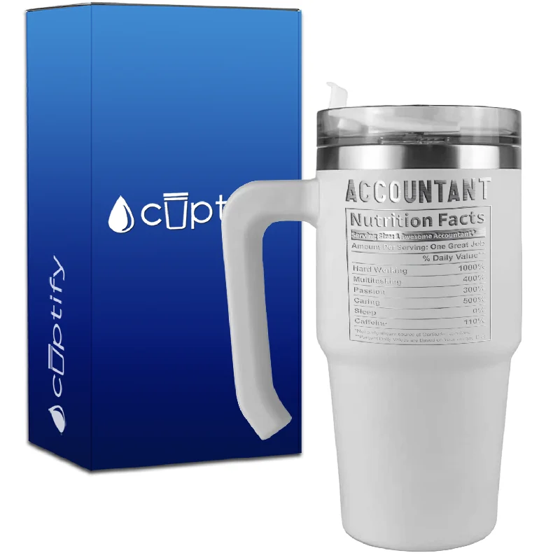 Accountant Nutrition Facts on 20oz Accountant Travel Mug