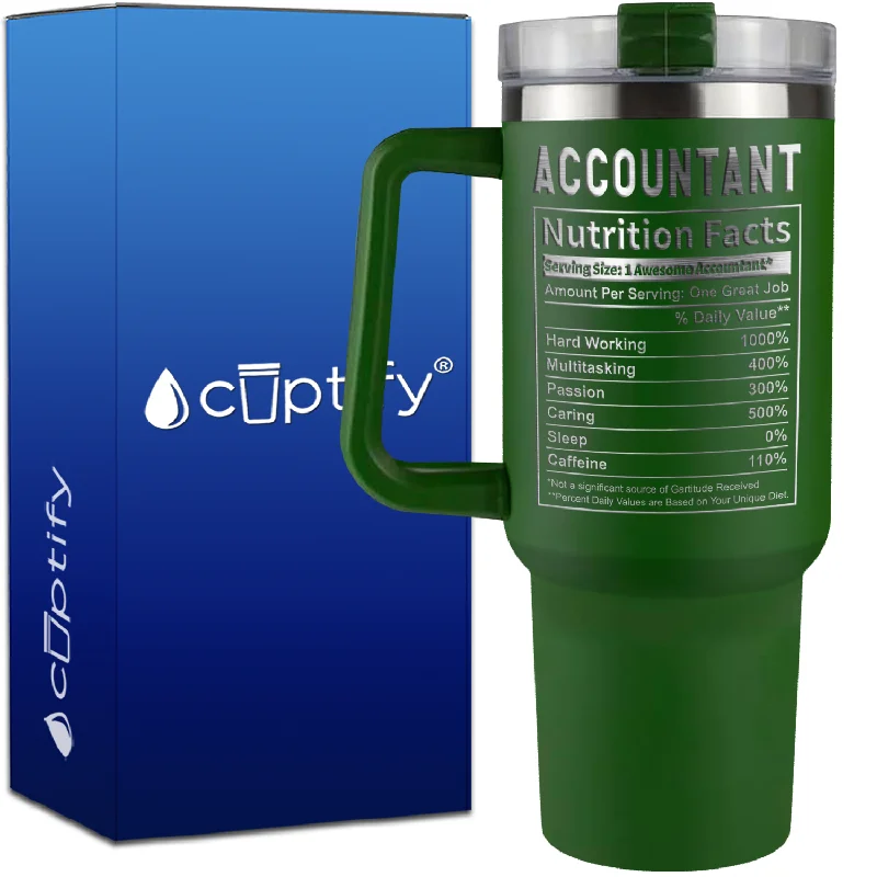 Accountant Nutrition Facts on 40oz Accountant Traveler Mug