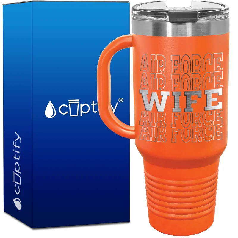 Air Force Wife Word Art 40oz Travel Mug