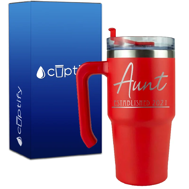 Aunt Established on 20oz Aunt Travel Mug