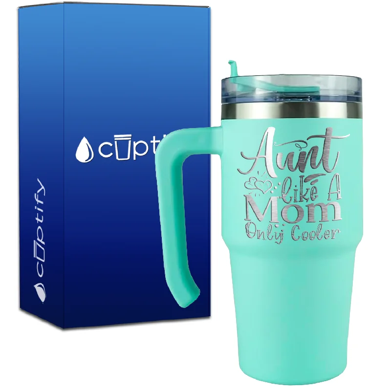 Aunt Like A Mom Only Cooler on 20oz Aunt Travel Mug