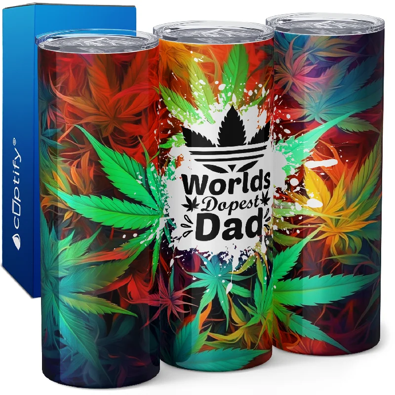 Cannabis World's Dopest Dad 20oz Skinny Tumbler