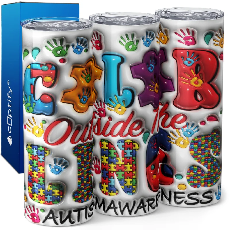 Color Outside the Lines Autism Awareness 20oz Skinny Tumbler