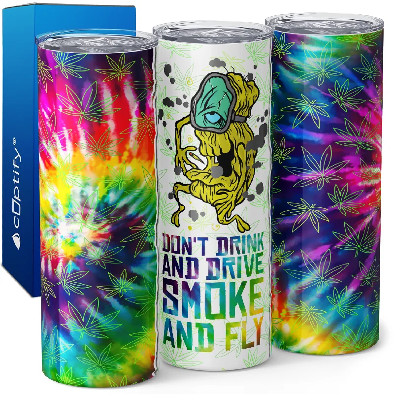 Don't Drink and Drive Smoke and Fly Funny Weed 20oz Skinny Tumbler