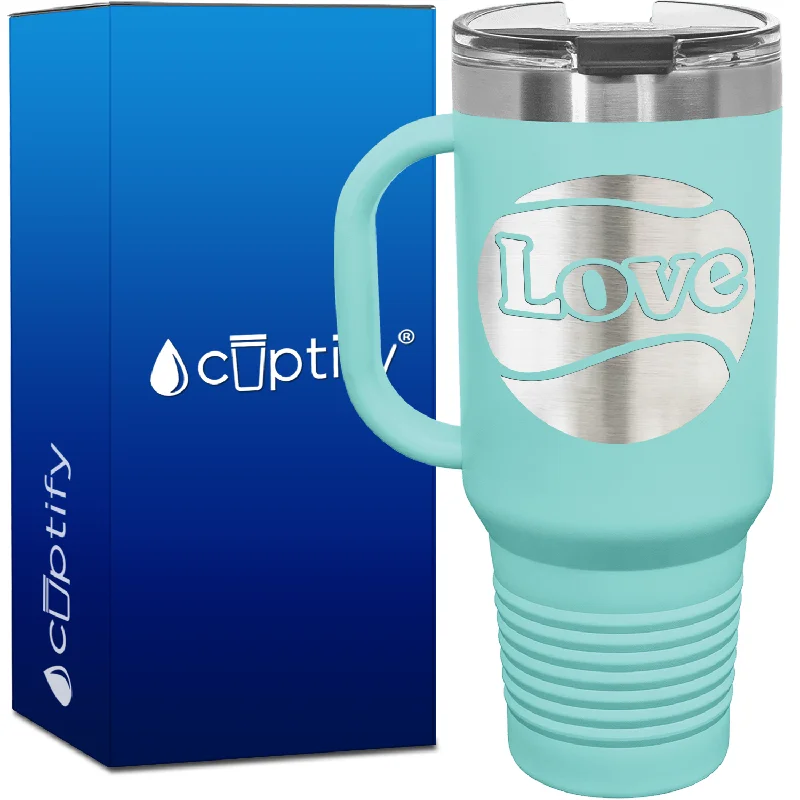 Love Tennis Ball Silhouette 40oz Tennis Travel Mug