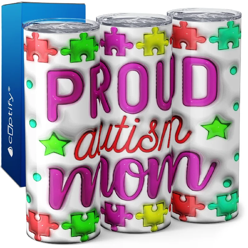 Proud Autism Mom 20oz Skinny Tumbler