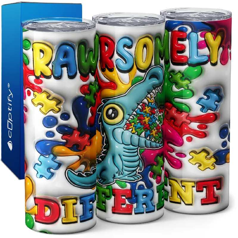 Rawrsomely Different Dinosaur 20oz Skinny Tumbler