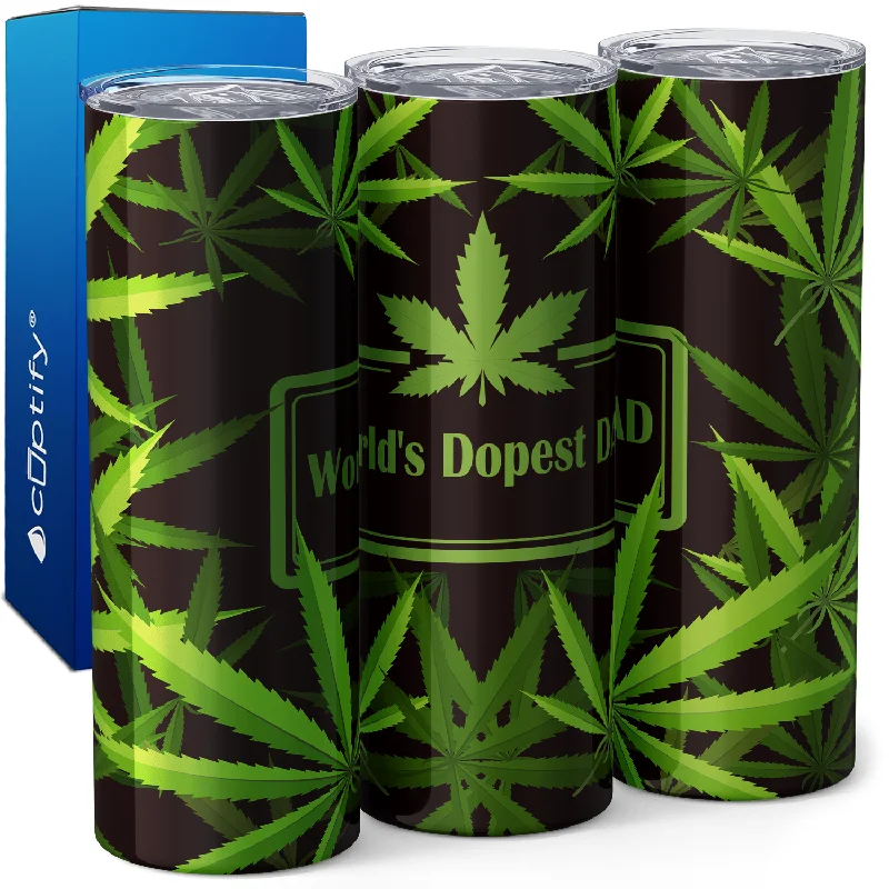 World's Dopest Dad Weed 20oz Skinny Tumbler